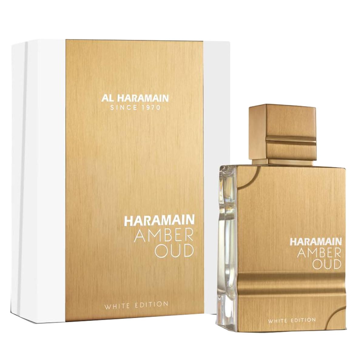 Al Haramain Amber Oud White Edition for Unisex - Arabian Perfume for Women & Men - Long Lasting Fragrance with Notes of Bergamot, Jasmine, Patchouli, Musk, Vanilla - Arabic Eau de Parfum Spray - 2 oz - Annabellen