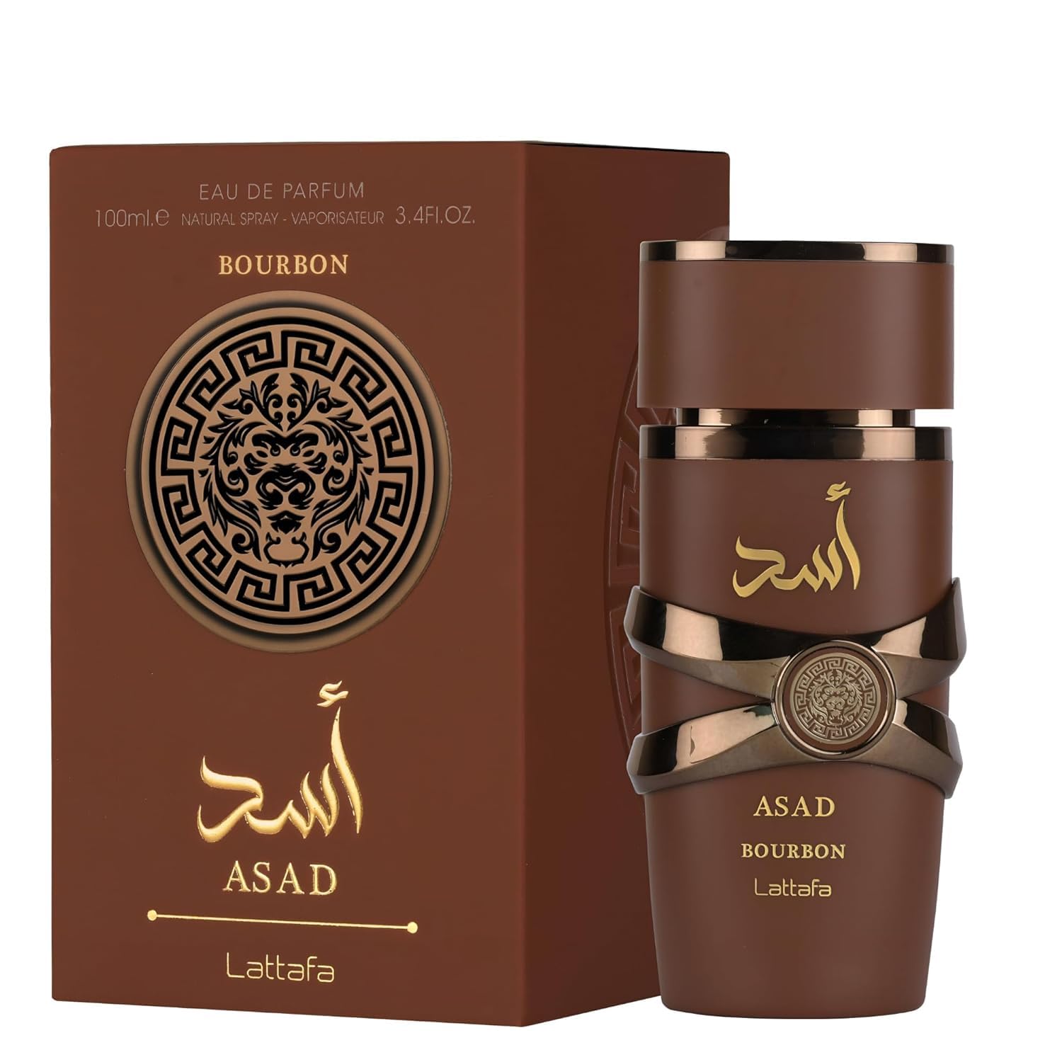 Lattafa Asad Bourbon for Unisex Eau de Parfum Spray, 3.4 Ounce / 100 ml - Annabellen