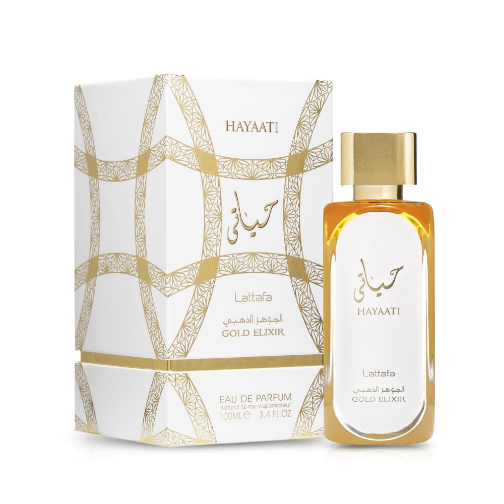 Lattafa Hayaati Gold Elixir Eau De Parfum Spray for Unisex, 3.4 Ounce - Annabellen