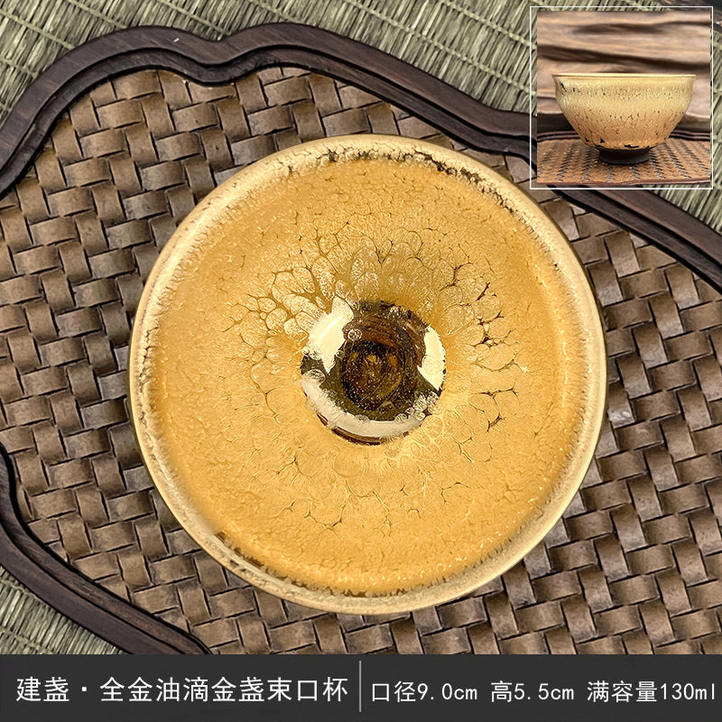 Famous Marigold Gilt Jianzhan Tea Cup – Master Gold Kung Fu Ceramic Teacup