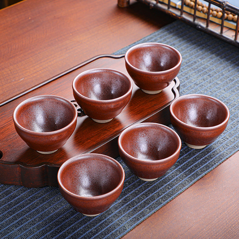 Langong Kiln Six Famous Cups – Small Jianzhan Teacup Set in Gift Box