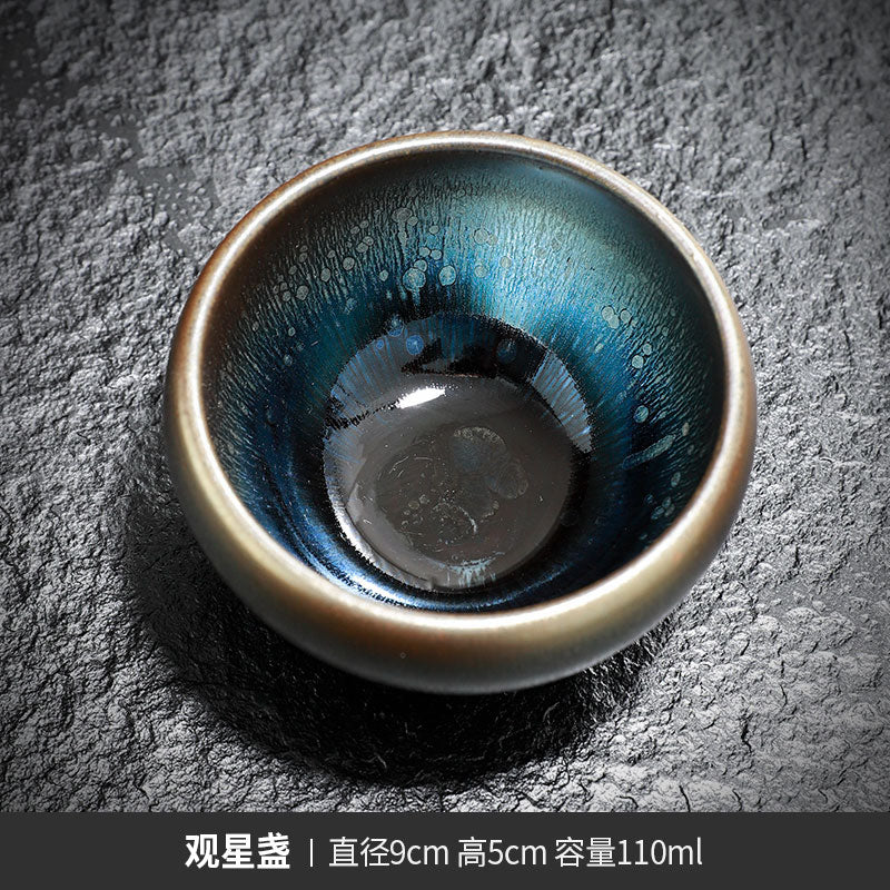 Stargazing Jianzhan Teacup – Handmade Ceramic Single Tea Cup for Kung Fu Tea Set