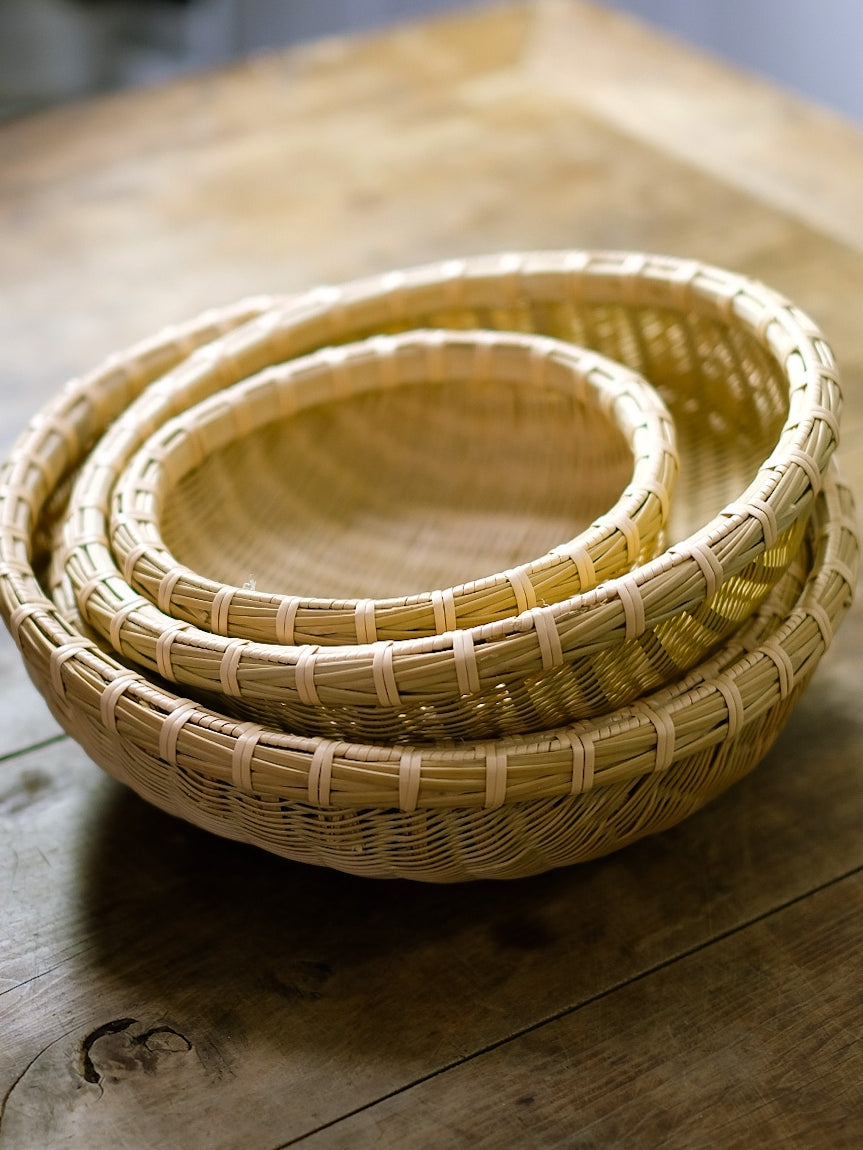 Handmade Bamboo Braided Frame – Steamed Bread, Fruit & Kitchen Storage Basket