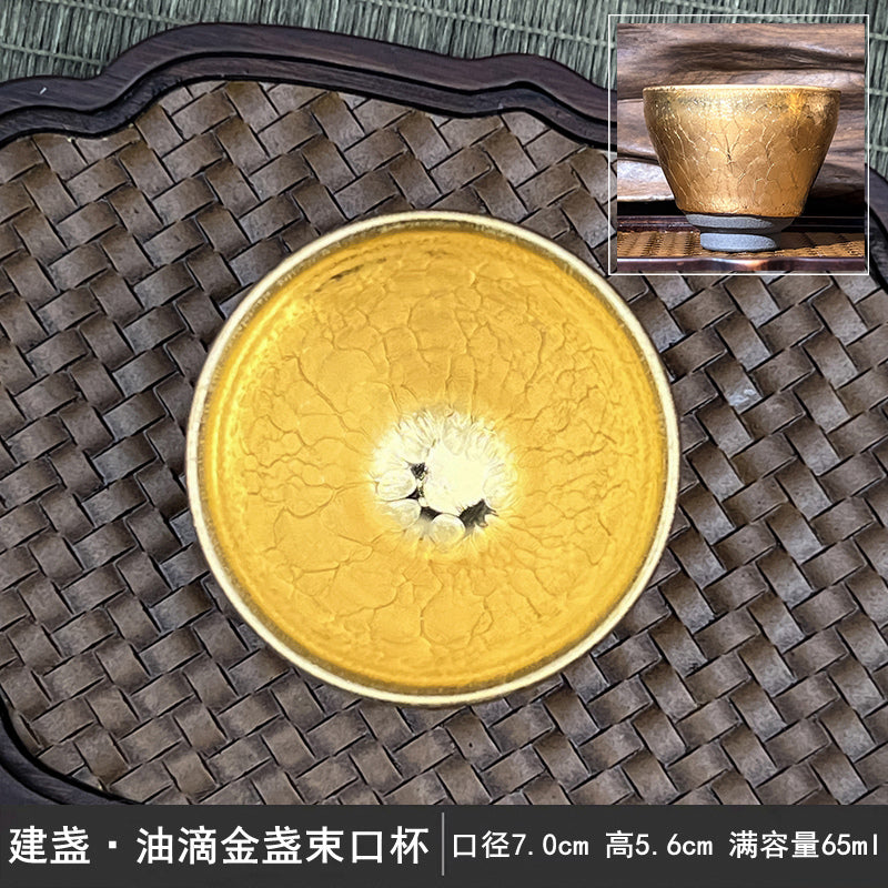 Famous Marigold Gilt Jianzhan Tea Cup – Master Gold Kung Fu Ceramic Teacup