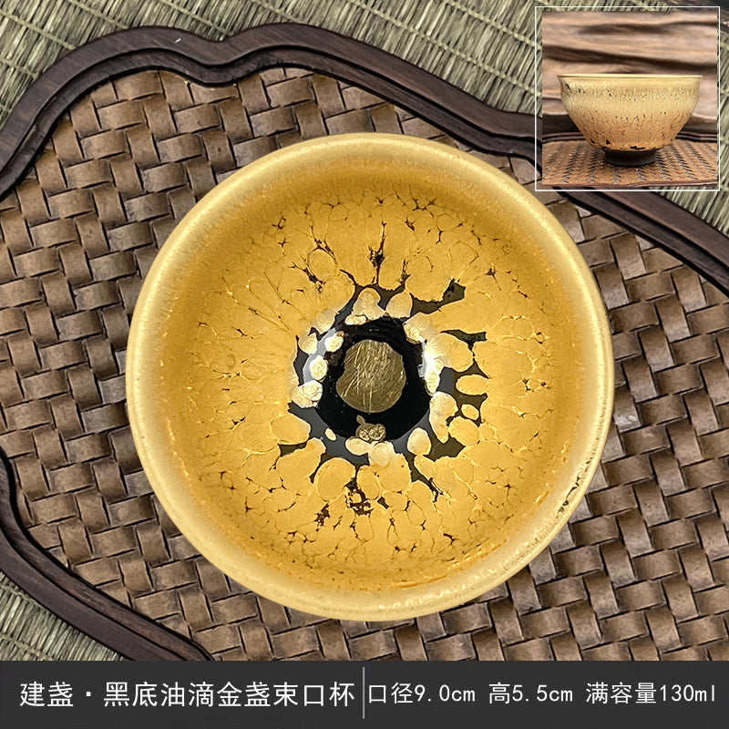 Famous Marigold Gilt Jianzhan Tea Cup – Master Gold Kung Fu Ceramic Teacup