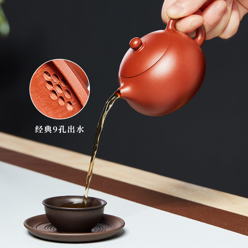 Zun pot, Yixing Dahongpao, purple clay pot, pure handmade Xi Shi pot, teapot, single pot, household ceramics, kung fu tea set