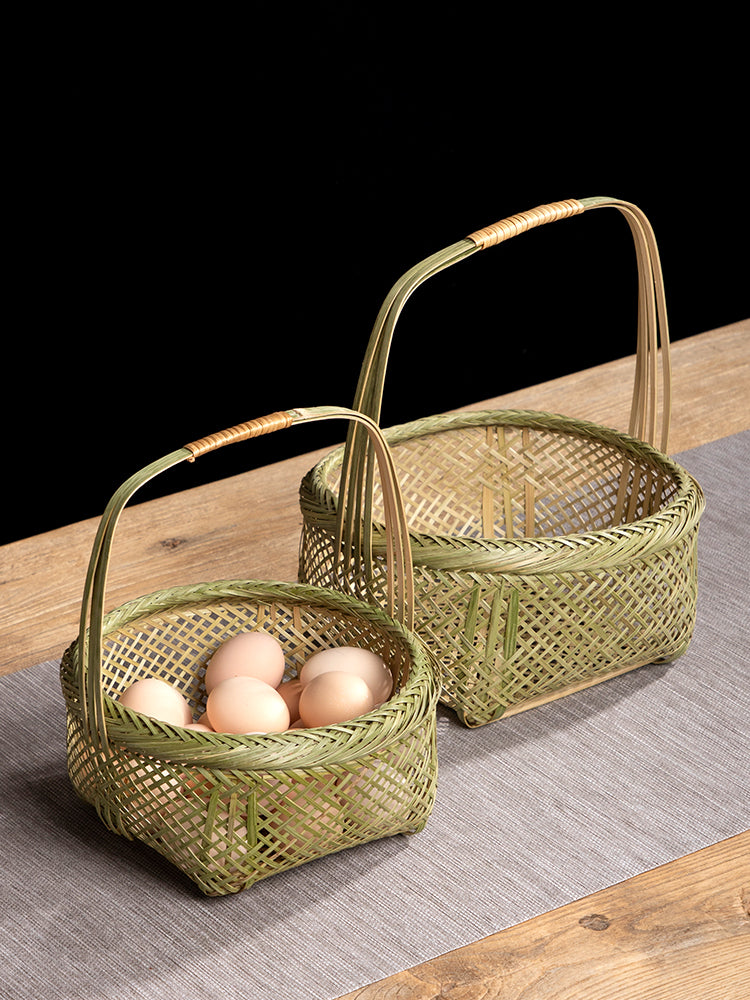 Handmade Bamboo Baskets: Fruit, Egg, Vegetable & Hand Baskets for Home