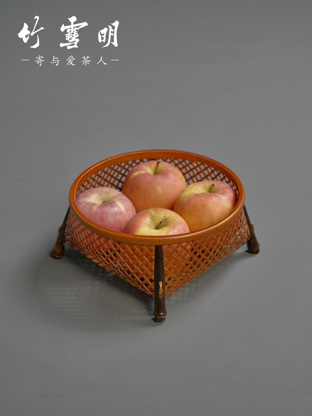 Handmade Bamboo Teacup Basket – Chinese Retro Fruit & Snack Storage Box