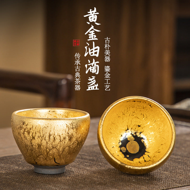 Famous Marigold Gilt Jianzhan Tea Cup – Master Gold Kung Fu Ceramic Teacup