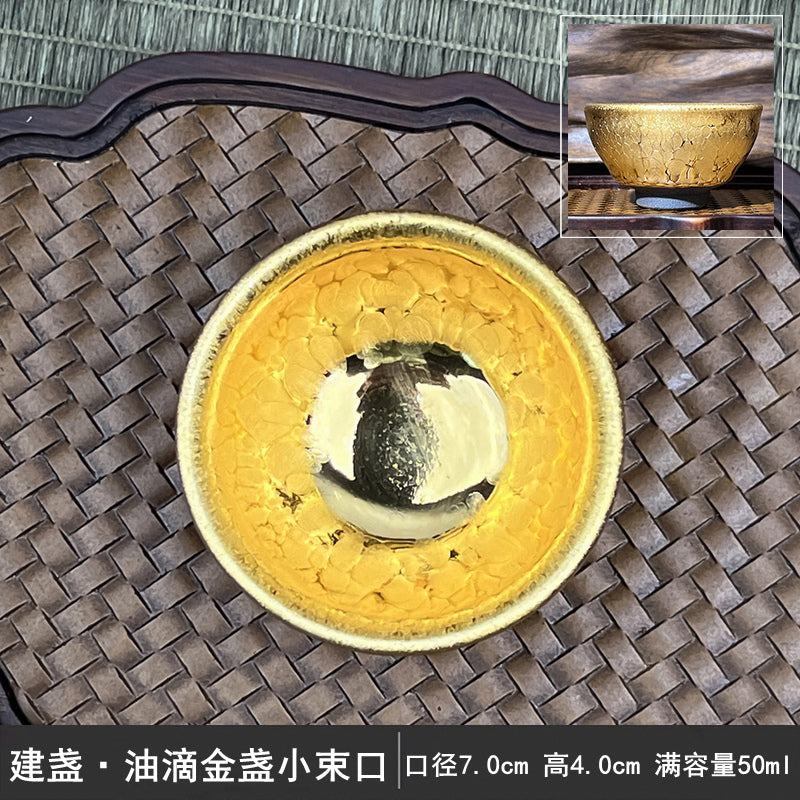 Famous Marigold Gilt Jianzhan Tea Cup – Master Gold Kung Fu Ceramic Teacup