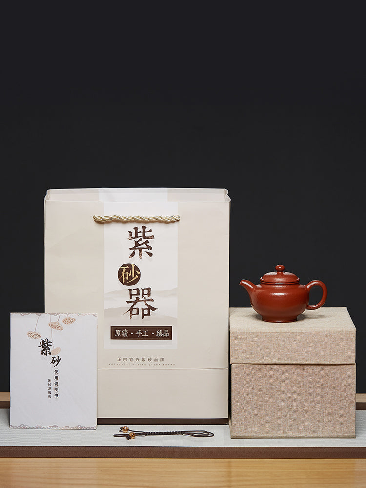 Yixing purple clay pot pure handmade master authentic raw ore big red robe only a small teapot single pot kung fu tea set