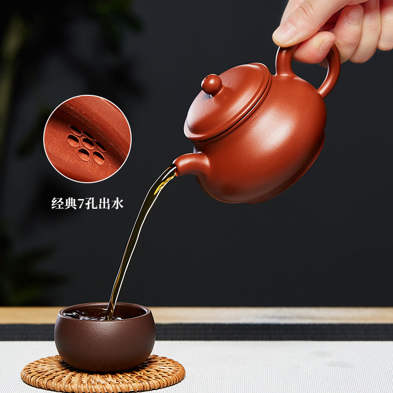 Zun pot, Yixing Dahongpao, purple clay pot, handmade Pan pot, teapot, single pot, household ceramics, kung fu tea set, genuine