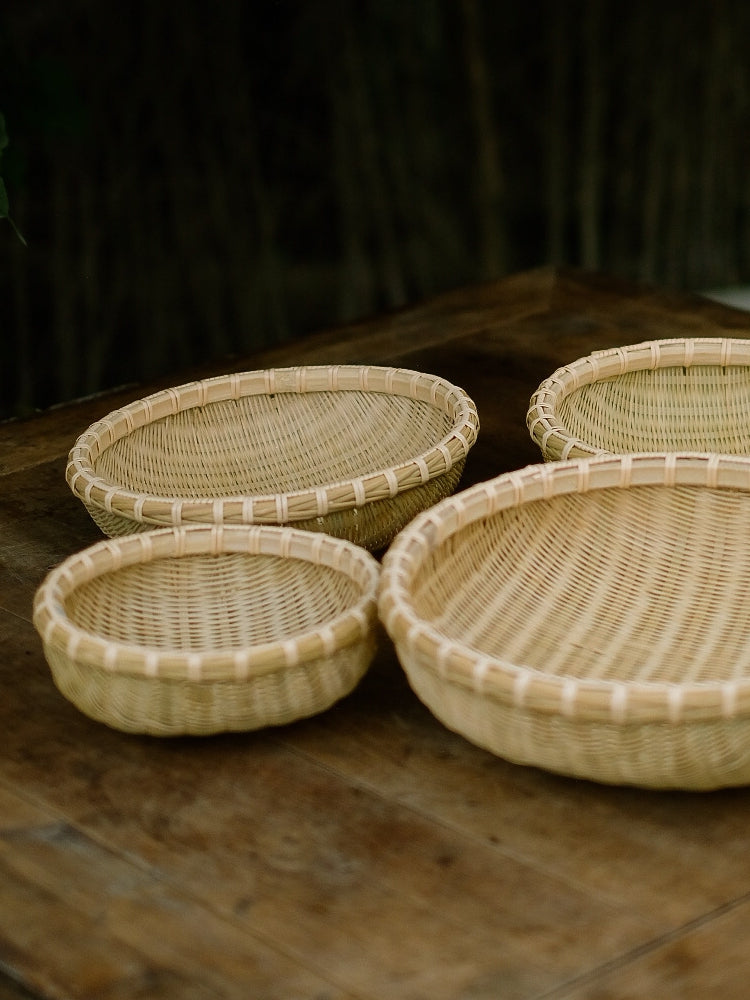 Handmade Bamboo Braided Frame – Steamed Bread, Fruit & Kitchen Storage Basket