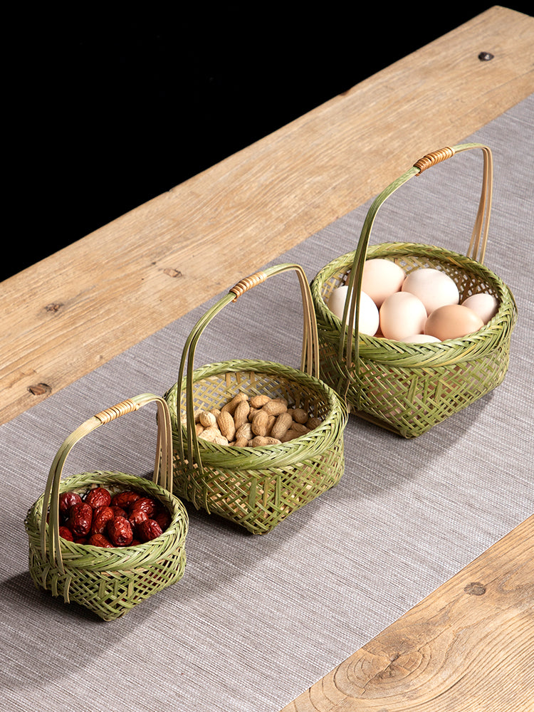 Handmade Bamboo Baskets: Fruit, Egg, Vegetable & Hand Baskets for Home