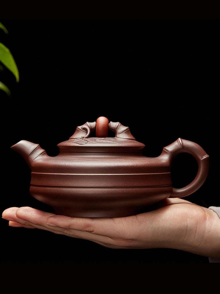 Yixing pure handmade purple clay pot famous authentic giant wheel beads to run the Zhoupan teapot single pot kung fu tea set