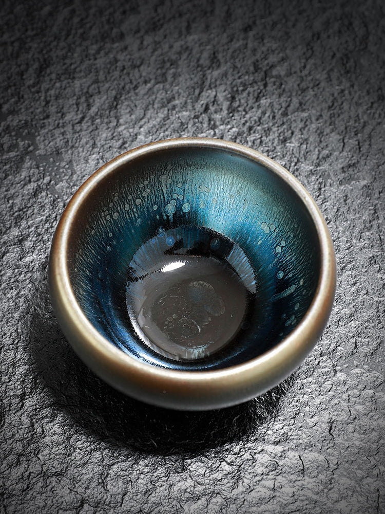 Stargazing Jianzhan Teacup – Handmade Ceramic Single Tea Cup for Kung Fu Tea Set