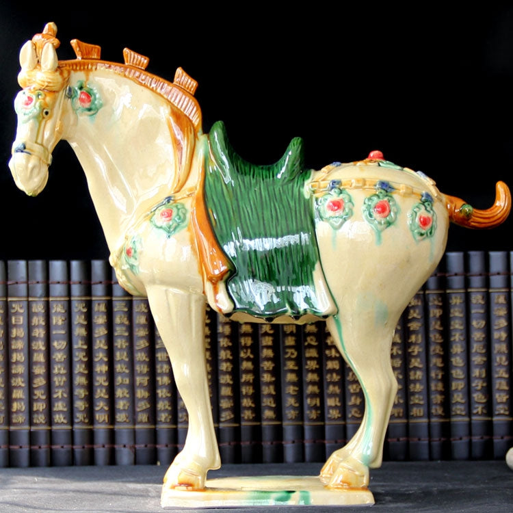 Tang Sancai Ceramic Horse Ornament - National Gift & Malaysia Craft for Living Room