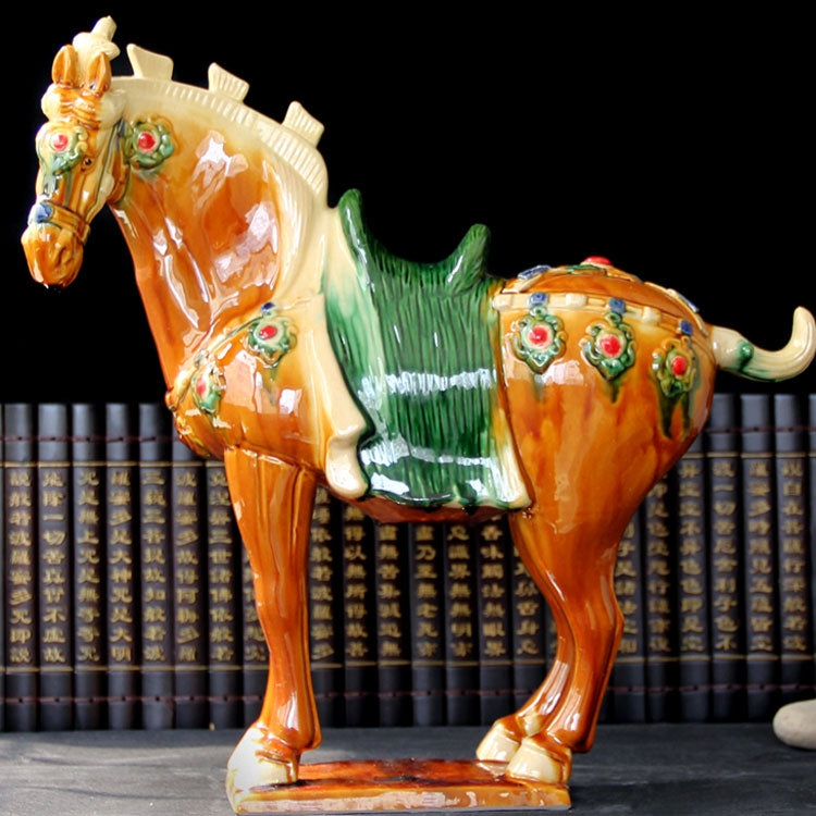 Tang Sancai Ceramic Horse Ornament - National Gift & Malaysia Craft for Living Room