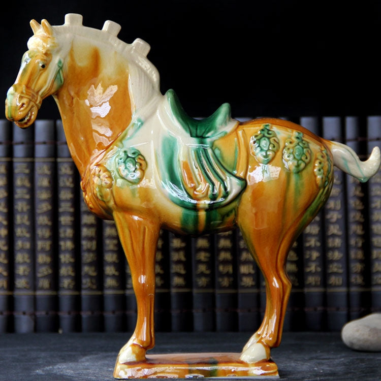 Tang Sancai Ceramic Horse Ornament - National Gift & Malaysia Craft for Living Room