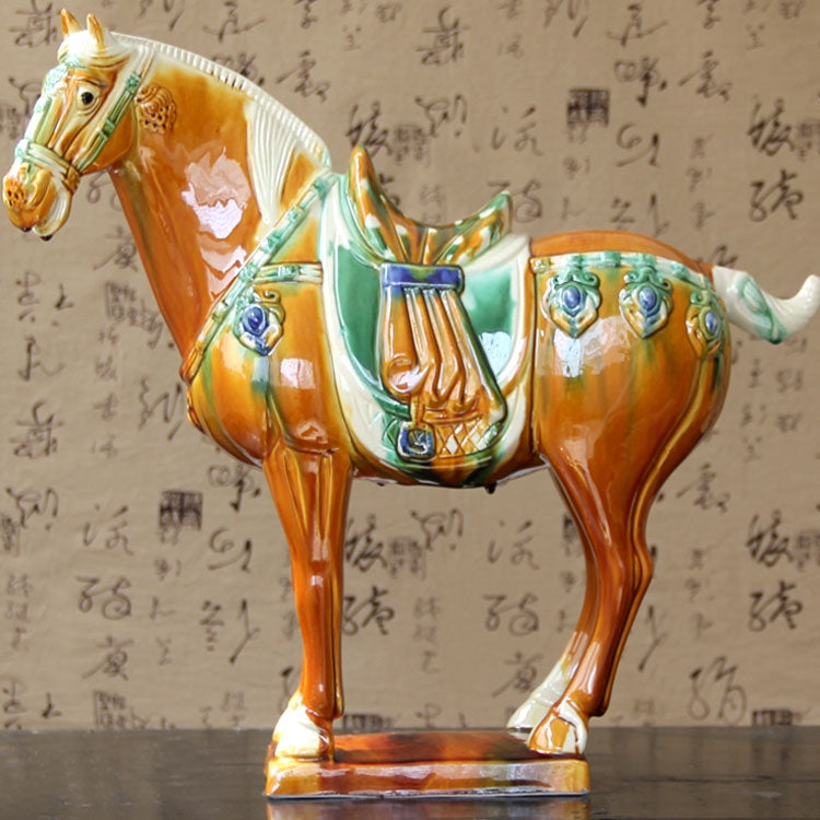 Tang Sancai Malaysian Ceramic Horse Ornament - National Gift & Home Decoration