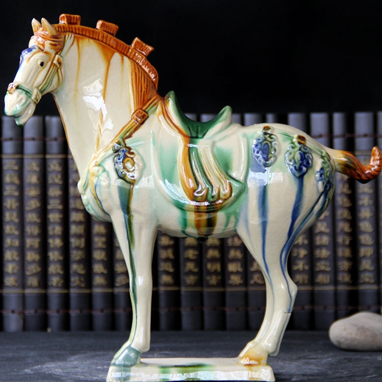 Tang Sancai Ceramic Horse Ornament - National Gift & Malaysia Craft for Living Room