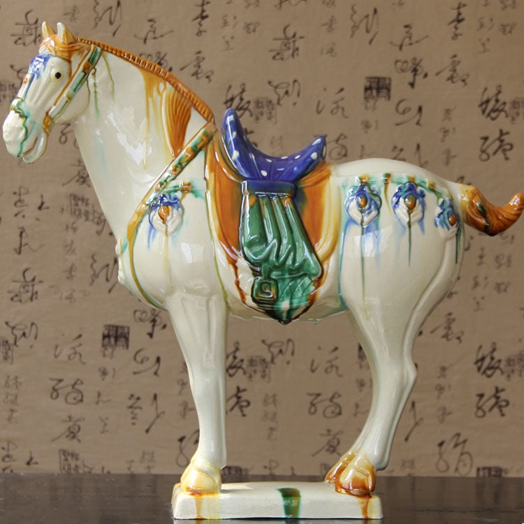 Tang Sancai Malaysian Ceramic Horse Ornament - National Gift & Home Decoration