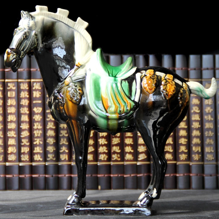 Tang Sancai Ceramic Horse Ornament - National Gift & Malaysia Craft for Living Room