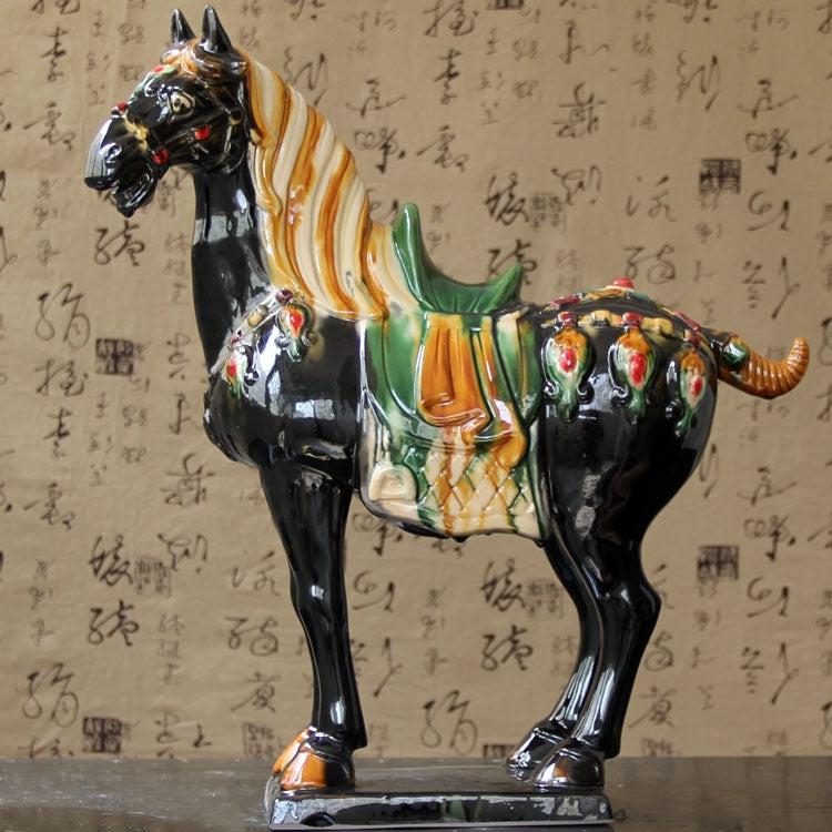 Tang Sancai Malaysian Ceramic Horse Ornament - National Gift & Home Decoration