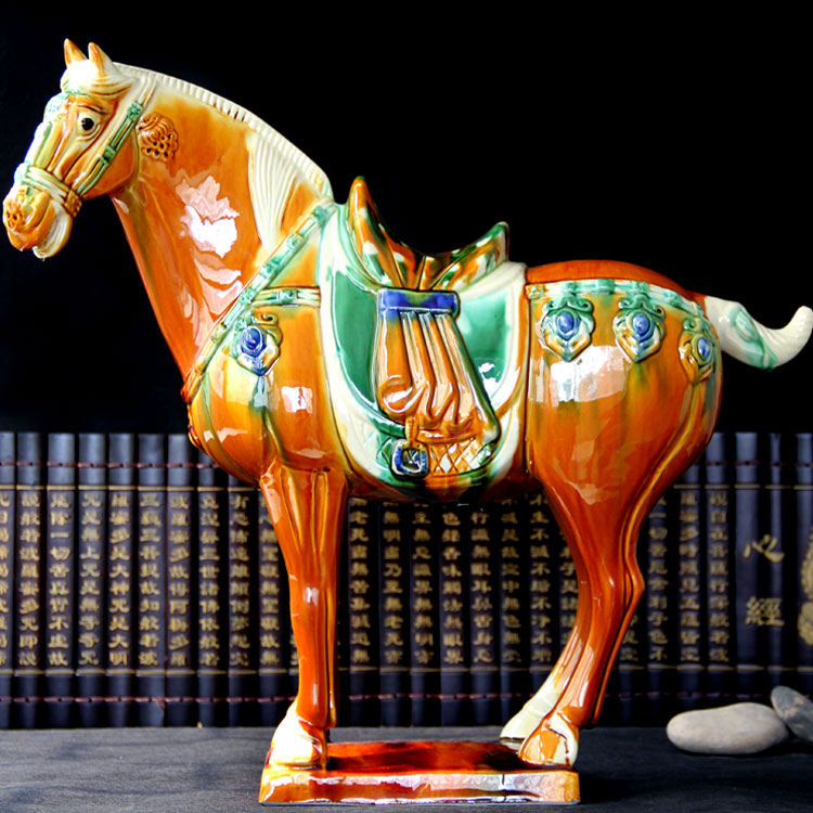 Tang Sancai Ceramic Horse Ornament - National Gift & Malaysia Craft for Living Room