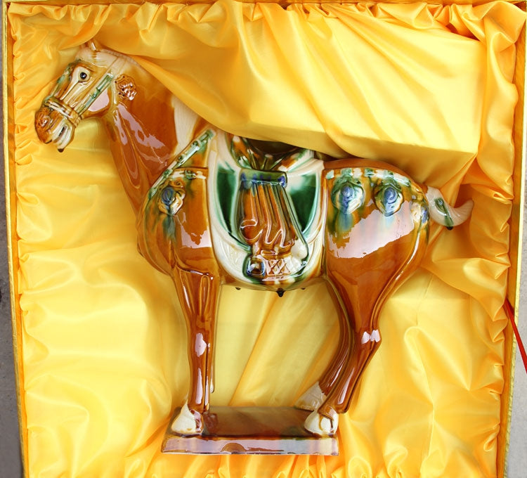 Tang Sancai Ceramic Horse Ornament - National Gift & Malaysia Craft for Living Room