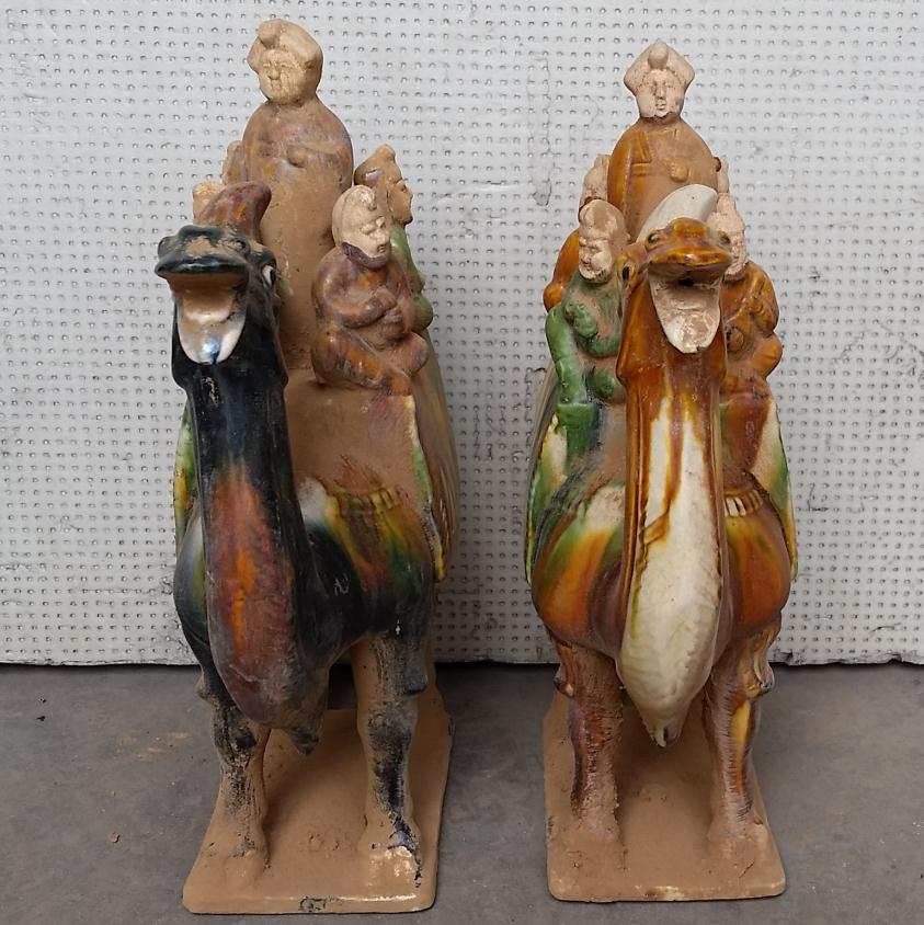 Tang Sancai camel, Zaile five-person camel musical figurines, Hu figurines, teaching equipment, antique collections