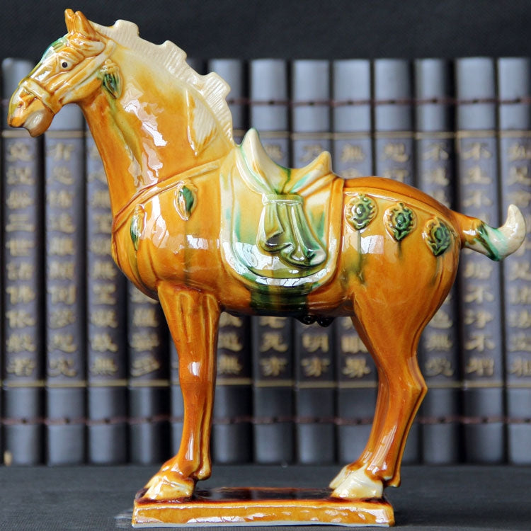 Tang Sancai Malaysian Ceramic Horse Ornament - National Gift & Home Decoration