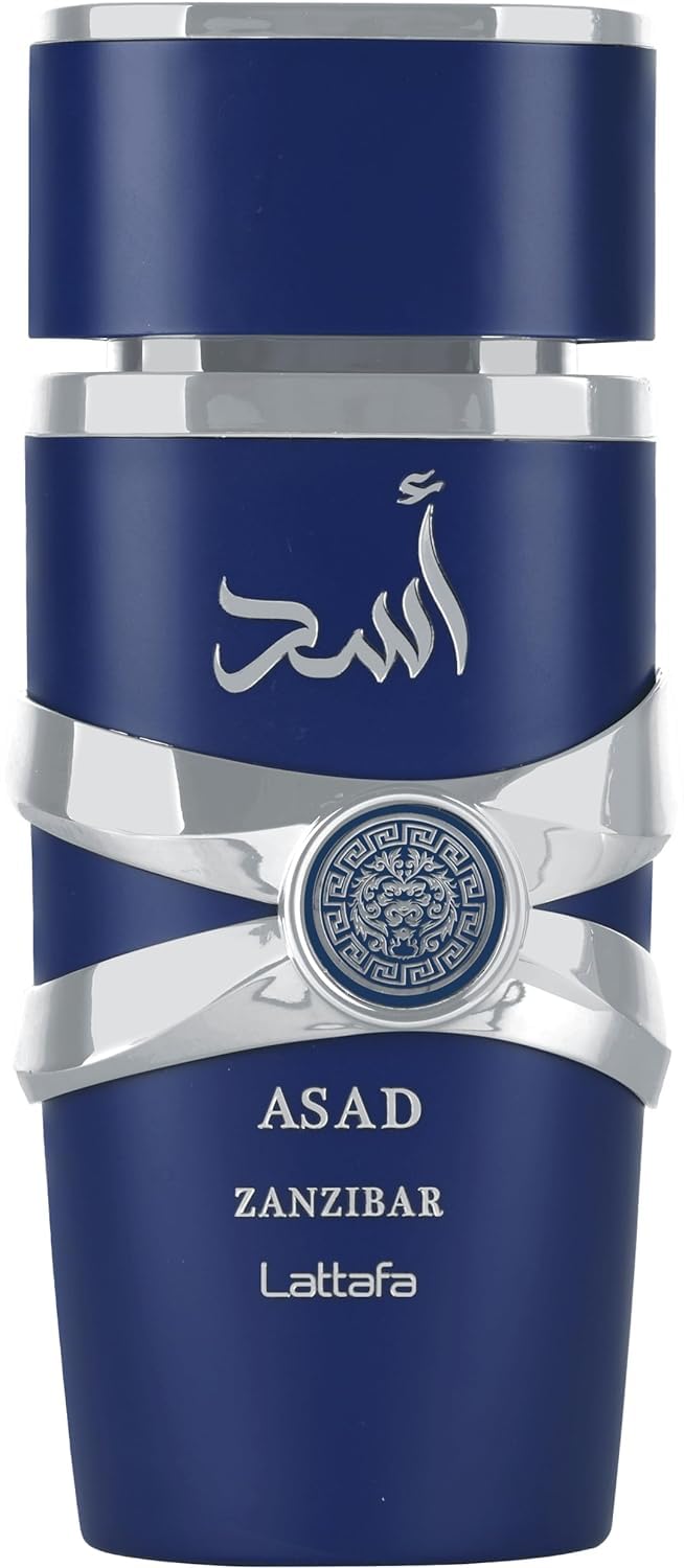 Lattafa Asad Zanzibar - Fresh, Spicy, Vanilla, Coconut - Eau de Parfum Long-Lasting Fragrance for Men, 3.40 Ounce / 100 ml - Annabellen