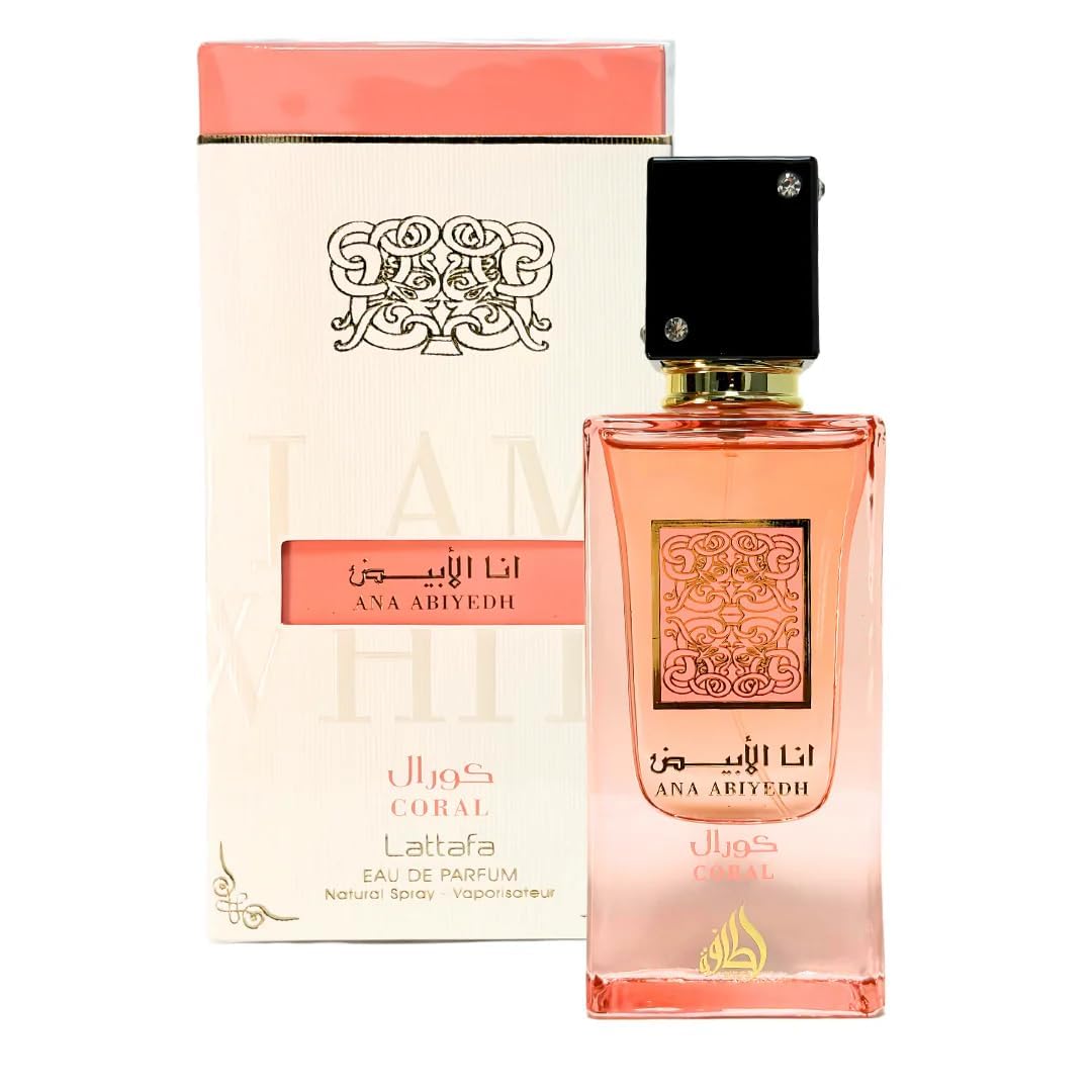 Lattafa Ana Abiyedh Coral for Unisex Eau de Parfum Spray, 2.0 Ounce / 60 ml - Annabellen